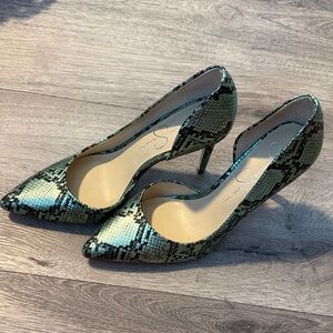 Jessica Simpson Green Snakeskin Heels